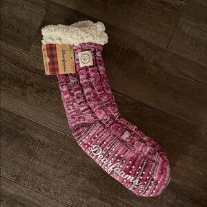 Dearfoams Pink Knit Slipper Socks